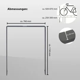 Trutzholm Fahrradständer Fahrradanlehnbügel 115 x 76 cm Flachstahl 13 mm Anthrazit