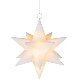 Star-Max F-H-S International schwebende LED Kunststoff-Sterne, 3er Set, weiß, je 10 warmweiße/10 RGB LED, 13 cm, wertige Fernbedienung, umschaltbar warmwe... - Weiß