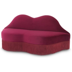 Casa Padrino Designer Samt Sofa Lippen Mund Bordeauxrot 195 x 80 x H. 97 cm - Designer Wohnzimmer Möbel - Luxus Kollektion