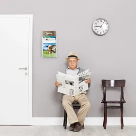 Relaxdays Prospekthalter A4 / DIN Lang, 4 Etagen, Acryl, Flyer Aufsteller Tisch & Wand, HBT: 35x24,5x24cm, Transparent