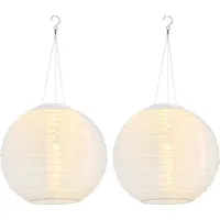 GLOBO Außenleuchte Edelstahl Kunststoff DxH 30x55 cm 2er Set weiß