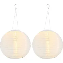 GLOBO Außenleuchte Edelstahl Kunststoff DxH 30x55 cm 2er Set weiß