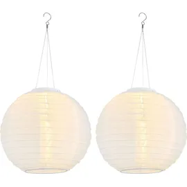 GLOBO Außenleuchte Edelstahl Kunststoff DxH 30x55 cm 2er Set weiß