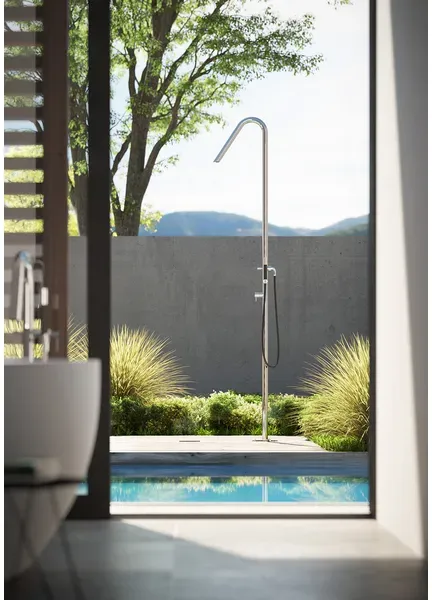 Fontealta Pooldusche TWIGGY CS40 ME,Anschluss: Montage am Boden, Beschichtung: gebürstet