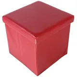 Echtwerk Hocker mit Stauraum Store Cube EW-SW-0415 rot Kunstleder, 1 St.