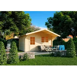 KIEHN-HOLZ Gartenhaus »44-025«, BxT: 380x280 cm, unbehandelte Fichte - beige