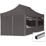TOOLPORT Faltpavillon Economy 3 x 6 m inkl. 4 Seitenteile dunkelgrau