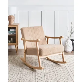 Beliani Schaukelsessel LEKNES Bouclé 0 x 0 x 0 cm Beige gepolstert