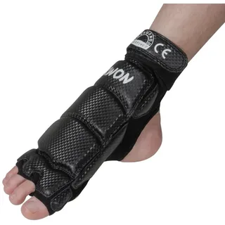 Kwon Taekwondo Fußschützer CE weiß oder schwarz (Schwarz, M)