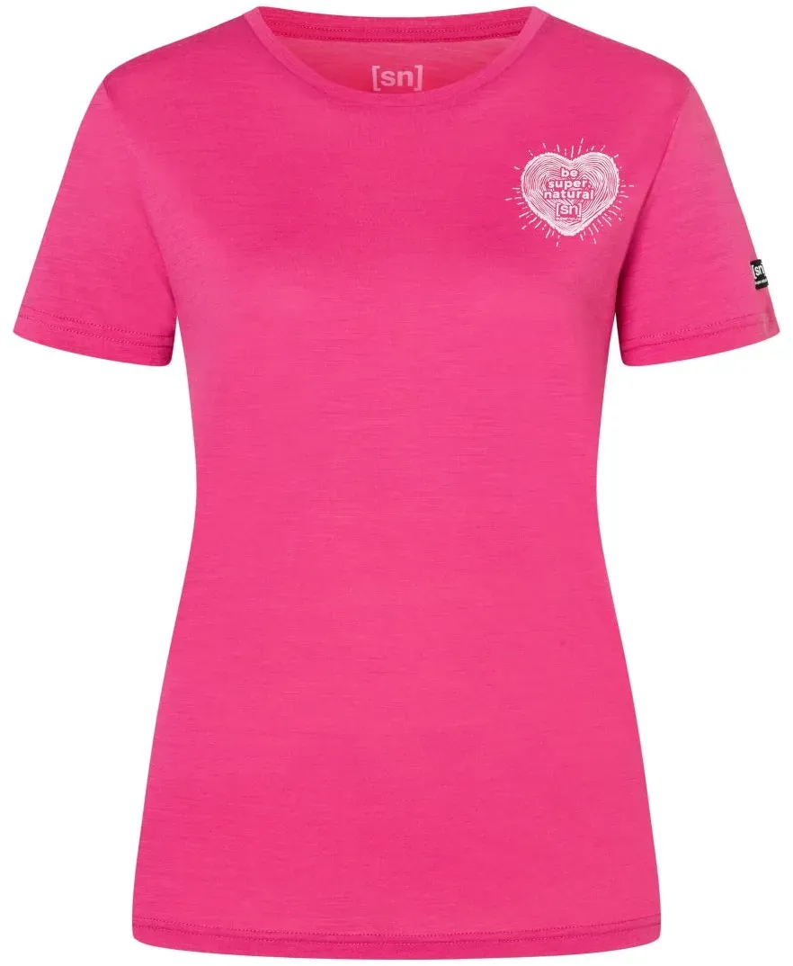 Super.Natural W Little Heartwood Tee pinky rose/pink dogwood (63H) XS