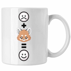 Trendation Tasse Roter Panda Tasse Geschenk für Roter Panda Liebhaber :(Roter Panda weiß