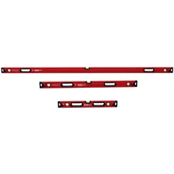 HAUSHALT Wasserwaage 600 mm mit 3 Libellen ergonomischer gummierter Griff 384 g rot
