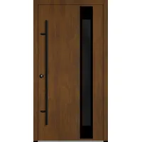 Flügelüberdeckende Aluminium Haustür "PALOMA" 82 mm RC2 BLACKLINE Golden Oak holzähnlich beidseitig innen öffnend DIN links