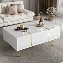 stilvora Couchtisch Weiß MDF 100 x 41,5 x 60 cm