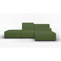 Ecksofa EGOITALIANO "Babouche, Designsofa mit außergewöhnlichem Sitzkomfort zum Wohlfühlen", grün (sprite), B:287cm H:80cm T:98cm, Leder CAREZZA (echtes Rindsleder) ist ein Naturleder, dass die ursprünglichen Eigenschaften der Haut nicht verändert. Das Vorhandensein von verheilten Narben, Körnungsunterschiede, Falten, Adern, Unterschiede in den Farbtönen und andere Spuren, die die Natur auf diesen Fellen hinterlassen hat, sind ein Beweis für die absolute Echtheit und das Zeugnis ihres großen Wertes., Sofas