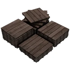 Yaheetech Holzfliesen B-Braun 30 x 30 cm 27 St.