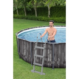 BESTWAY Steel Pro Max Frame Pool Set 366 x 100 cm holzoptik inkl. Filterpumpe