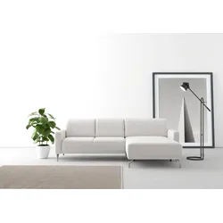 Ecksofa SIT & MORE "Bailando L-Form", silber, B:251cm H:84cm T:163cm, Sofas, wahlweise mit Kopfteilverstellung und Vorziehsitz, motorisch