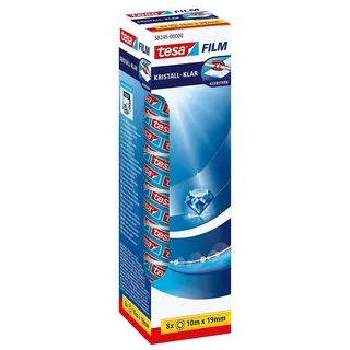 Tesa KRISTALL-KLAR Klebefilm transparent 19,0 mm x 10,0 m 8 Rollen