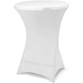 VCM Stehtisch Husse Stretch 80 x 80 x 110 cm Weiß