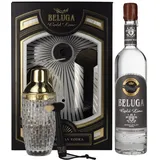 Beluga Gold Line Noble Russian Vodka 40% Vol. 0,7l in Geschenkbox mit Pinsel und Shaker