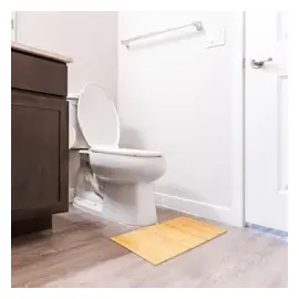 Relaxdays Badvorleger aus Bambus Braun 60 x 40 cm