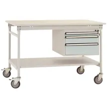 Manuflex Beistelltisch Stahlblech/Melamin 1000 x 800 x 850 mm Lichtgrau