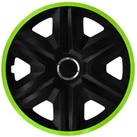 Luckyberg Radkappen 16 Zoll Fast Lux | Radzierblenden 4er-Set für die meisten Automarken und Stahlfelgen, Zierkappen in vielen Farben. Felgenabdeckung für Autofelgen. (16" - GRÜN)