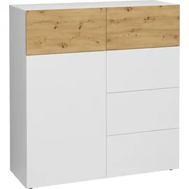 FMD Belm 108,9 x 115 x 41,7 cm Weiß / Artisan Eiche