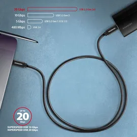 AXAGON USB-C 2 m Schwarz