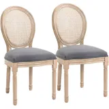 Homcom Küchenstuhl Rattan grau 2er Set