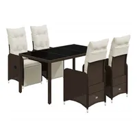 vidaXL Garten-Bistro-Set 5-tlg. Braun