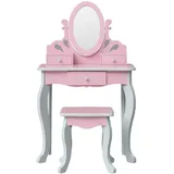 Teamson Kids Kinder-Schminktisch, Pink, Holzwerkstoff, Mode, Freiform, 63x99x32 cm, Babymöbel, Kinderkommoden