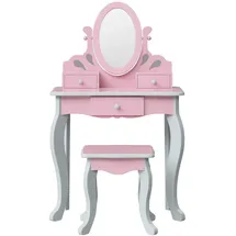 Teamson Kids Kinder-Schminktisch, Pink, Holzwerkstoff, Mode, Freiform, 63x99x32 cm, Babymöbel, Kinderkommoden