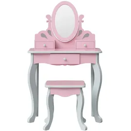 Teamson Kids Kinder-Schminktisch, Pink, Holzwerkstoff, Mode, Freiform, 63x99x32 cm, Babymöbel, Kinderkommoden