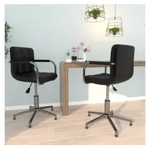 vidaXL Esszimmerstühle 2 Stk. Drehbar Schwarz Kunstleder