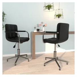 vidaXL Esszimmerstühle 2 Stk. Drehbar Schwarz Kunstleder