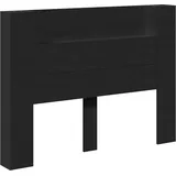 vidaXL Kopfteil mit Regal Schwarz 140 x 16,5 x 103,5 cm Holzwerkstoff