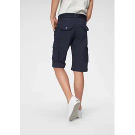 Kidsworld Shorts KIDSWORLD "2tgl. Bermudas mit Gürtel", Mädchen, Gr. 158, N-Gr, blau (marine), Web, Obermaterial: 100% Baumwolle, unifarben, Basic, bequem kniebedeckend, Hosen Shorts, mit Textilgürtel für Jungen, Topseller