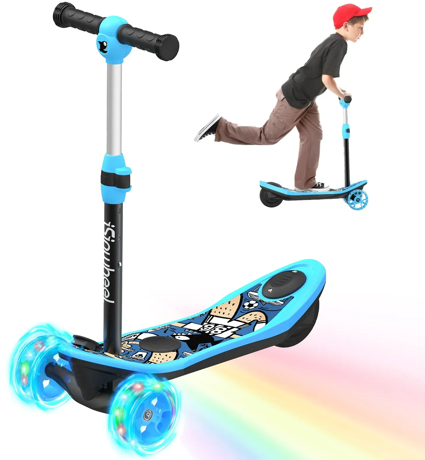 isinwheel Mini-Elektroroller mit 3 Rädern für Jungen im Alter von 3–12 Jahren