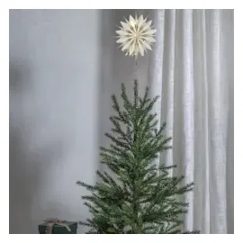 MARELIDA LED Baumspitze Papierstern Melli Tannenbaumspitze beleuchtet H: 43cm weiß