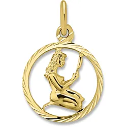Sternzeichen-Anhänger ONE ELEMENT "Sternzeichen Anhänger aus 333 Gelbgold", gold, Schmuckanhänger, Damen, Jungfrau, Gelbgold 333, das perfekte Geburtstagsgeschenk für Frau und Mann