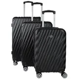 Geographical Norway Trolley, Hartschalenkoffer ABS Trolley Koffer Kofferset Reisekoffer M L XL SET schwarz