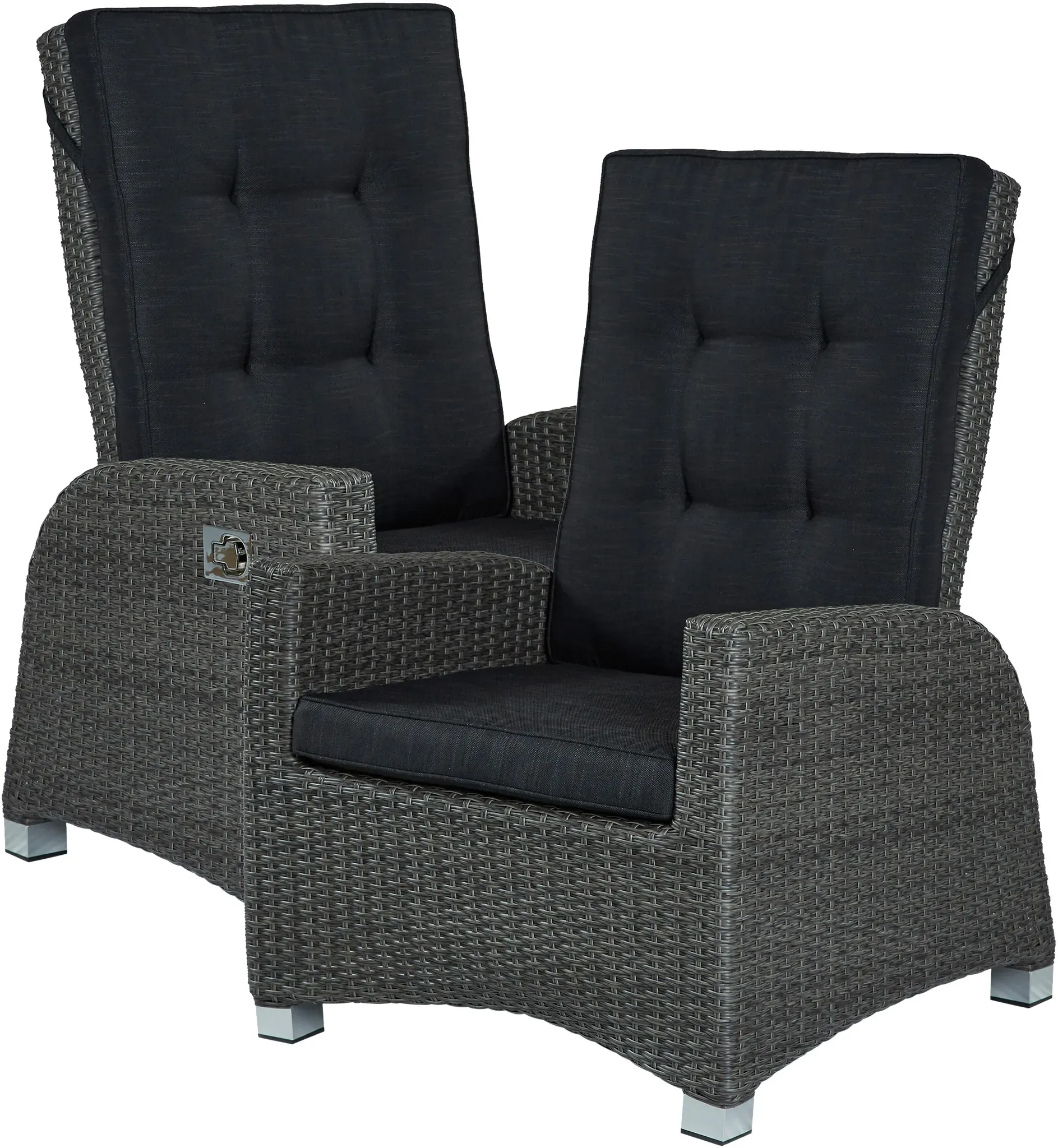 LC Garden »Barcelona« Gartensessel 2er Set grau-mix Loungesessel verstellbar