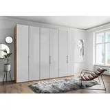 Wiemann Drehtürenschrank WIEMANN "Monaco, Kleiderschrank, Schrank, Wäscheschrank, mit edler Glasfront", braun (bianco, eiche, nachbildung, glas weiß), B:295,2cm H:236cm T:58cm, Floatglas, Holzwerkstoff, Schränke, Drehtürenschrank, hochwertigen Beschläge inkl.
