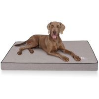 Knuffelwuff Orthopädische Hundematte Nantucket aus Velours mit Handwebcharakter XL 100 x 70cm Grau