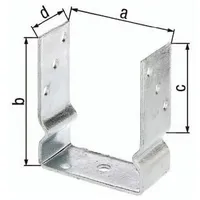 GAH Alberts U-Pfostenträger ETA-10/0210 101 x 150 x 100 x 60 mm Weiß/Stahl