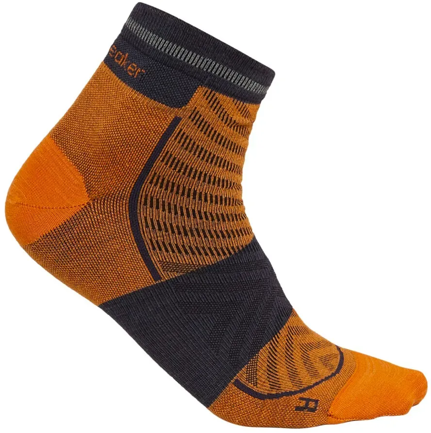 Herren Socken Icebreaker Merino Run+ Ultralight Mini Ray/Graphite  L - orange