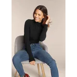 TAMARIS Rollkragenshirt "mit figurbetontem Schnitt, aus fließender Viskose-Qualität", Damen, Gr. 44, schwarz (eco schwarz), Jersey, Obermaterial: 95% Viskose, 5% Elasthan, Basic, figurbetont hüftlang, Shirts, Langarm, Basic, aus elastischem Material