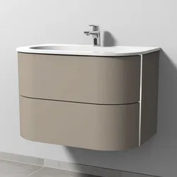 Sanipa 4balance Keramik-Waschtisch + Waschtischunterbau 80 cm mit 2 Auszügen